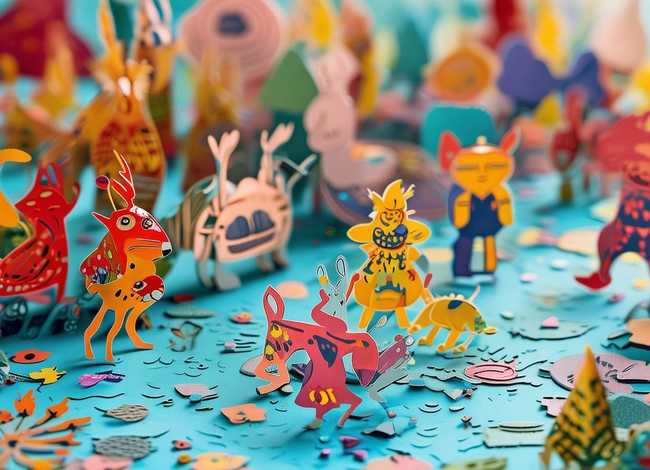 儿童剪纸故事作品图解，儿童剪纸 作品