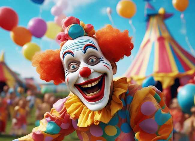 快乐的小丑的儿童故事，快乐的小丑儿童画