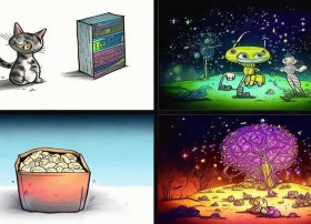 4幅简笔画一个故事带文字；4幅简笔画一个故事带文字怎么画