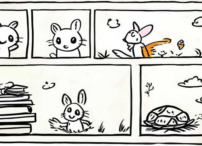 四格漫画简笔画小故事；四格漫画小故事简笔画手绘