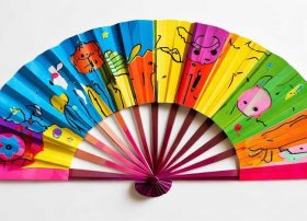 儿童扇子画图片简笔画；儿童扇子画图片简笔画彩色