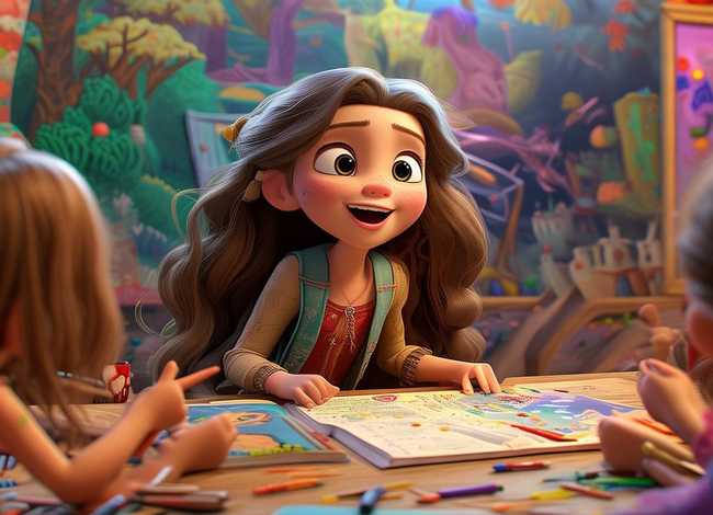 儿童动画女孩故事；一个动画片一个女孩讲故事