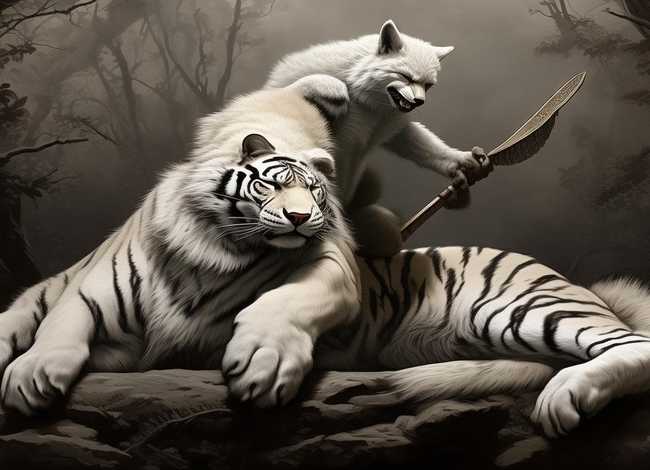 狐假虎威这个寓言故事怎么画、狐假虎威的寓言故事怎么画