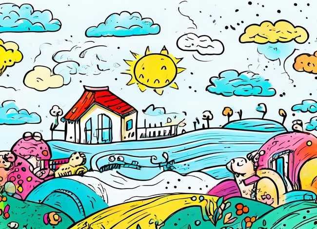 线描画儿童画图片大全 线描画儿童画图片大全简单