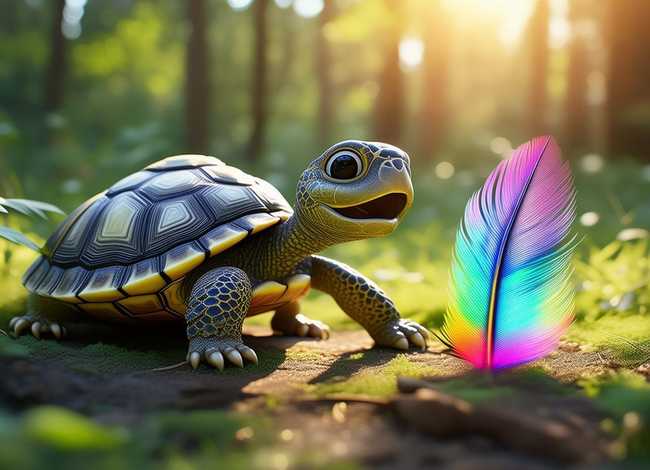 儿童故事小乌龟找羽毛；小乌龟捡到羽毛的故事看图写话