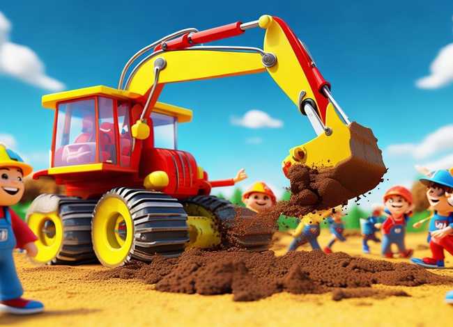 儿童故事挖土机动画片大全；儿童挖土机动画片大全 颜色