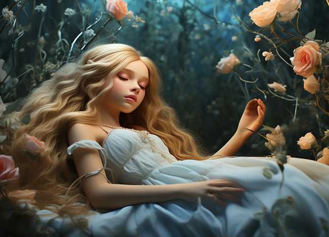 童话故事睡美人儿童画，睡美人童话故事绘画