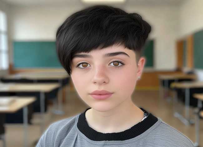 女孩头发发型学生，女孩学生头发型图片孩超短发发型图片