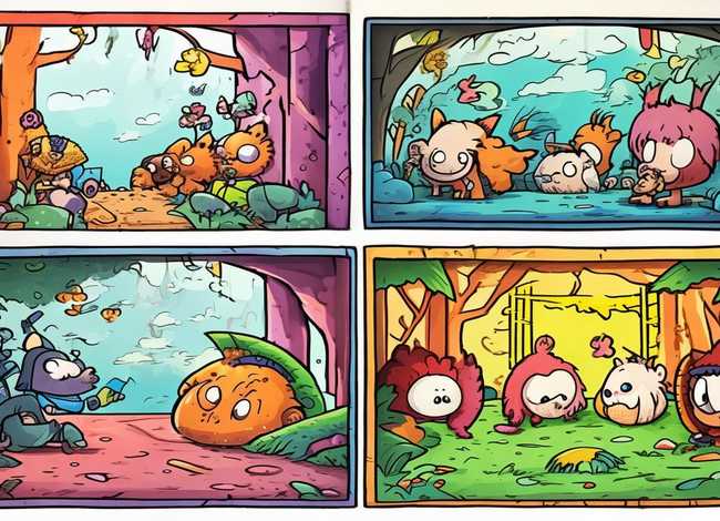 连环画幼儿故事简笔画、幼儿故事连环简笔画4格