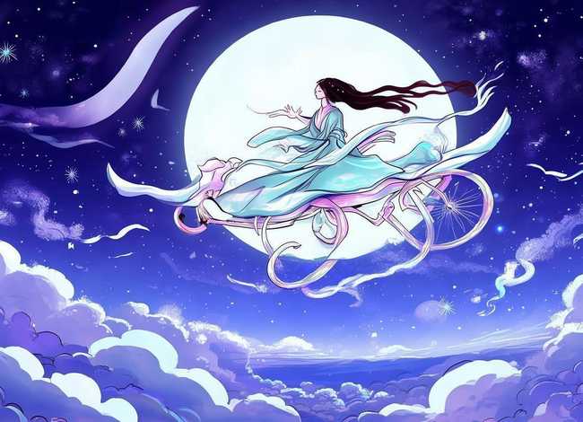 神话故事绘画嫦娥奔月四年级 - 神话故事嫦娥奔月手抄报四年级