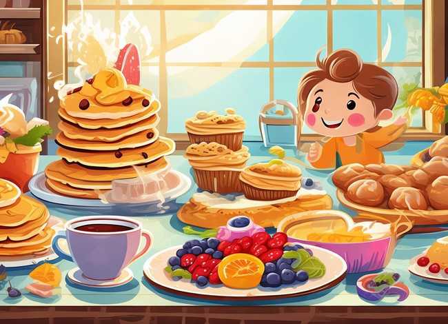 儿童故事美味的早餐，美味的早餐儿童画
