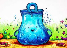 水壶儿童画创意画，水壶儿童画教案