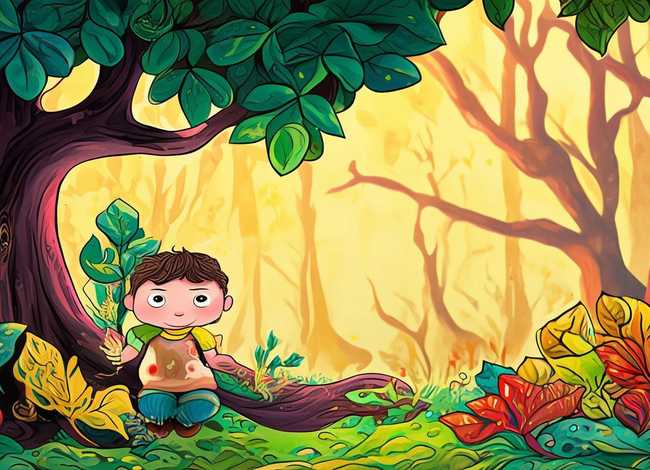 树叶儿童故事；树叶幼儿故事贴画