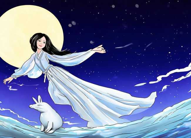 神话故事小报嫦娥奔月；小学生神话故事手抄报 嫦娥奔月