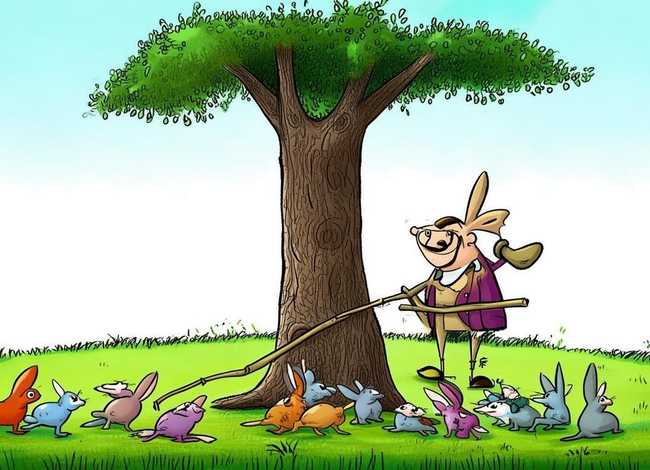 儿童寓言故事守株待兔连环画；守株待兔寓言故事图片 连环画