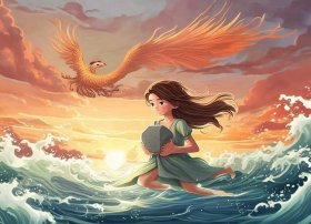 神话故事四年级画画精卫填海简单（神话手抄报简单又漂亮 四年级精卫填海）