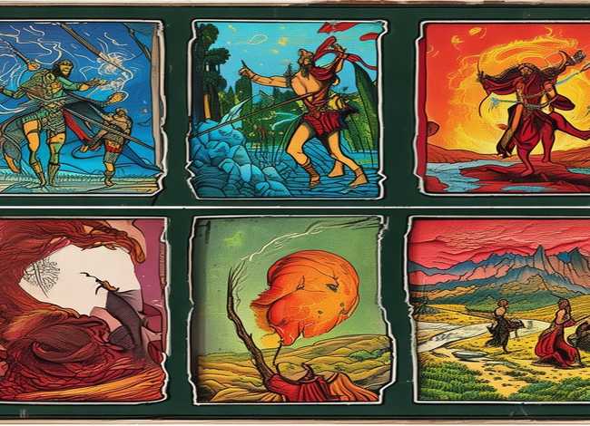 神话故事的英文 - 神话故事的英文手抄报A3六宫格