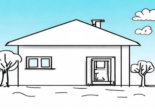 线描画儿童画房子，儿童线描画房子简单