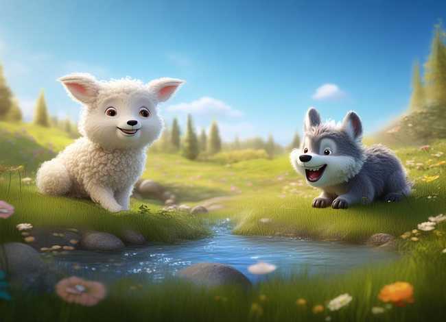 儿童故事3-6岁狼和小羊，3至6岁睡前故事狼和小羊
