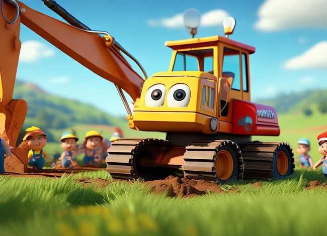 挖挖机儿童动画片；挖机儿童动画挖机片