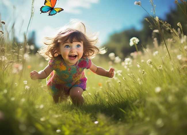 儿童抓蝴蝶的故事，儿童抓蝴蝶的情景