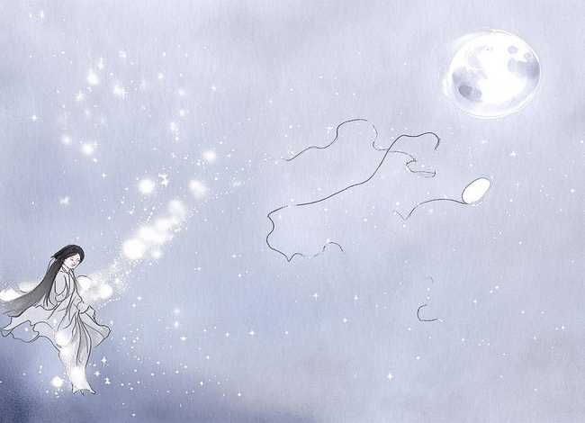 神话故事嫦娥奔月简笔画 中国神话故事嫦娥奔月简笔画