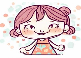 儿童图画小女孩 儿童画小女孩图片可爱简笔画