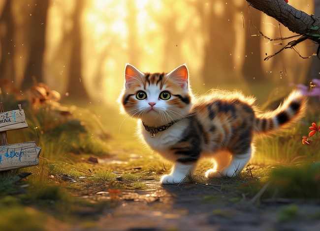 儿童绘本故事迷路的小花猫、迷路的小猫咪绘本故事