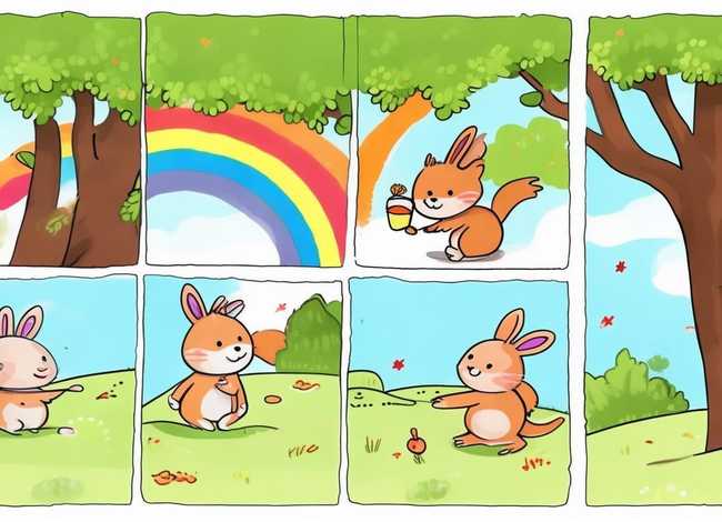 四格儿童故事画简单、简单四格简笔画小故事 可爱