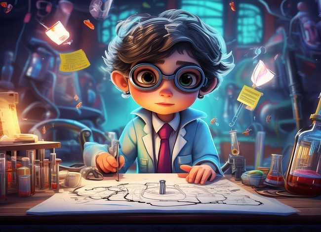 儿童科学家故事漫画 儿童科学家简笔画图片