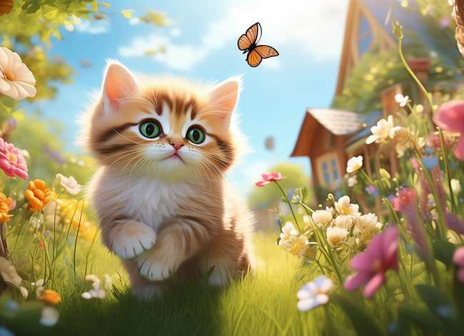 小猫的故事儿童完整3-6岁 - 小猫的故事幼儿故事绘画