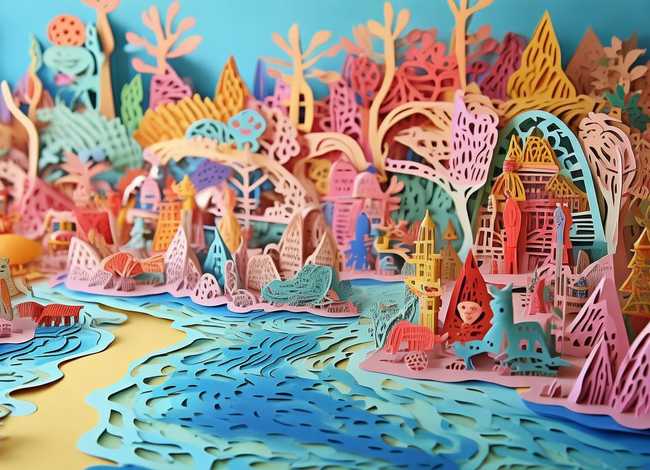 儿童剪纸故事画；搜索儿童剪纸画