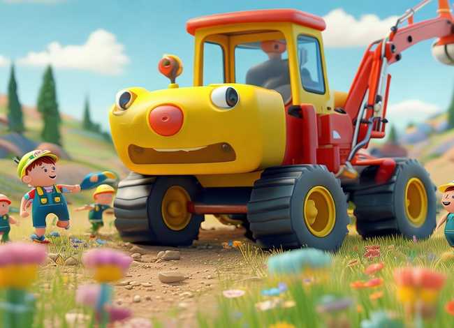 儿童挖掘机童话故事、挖掘机的幼儿故事