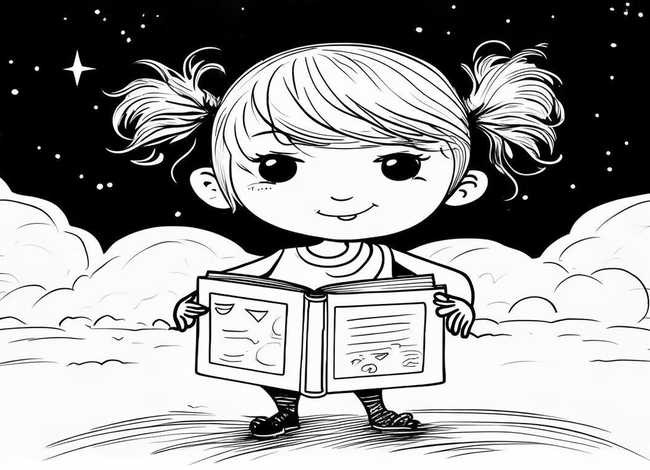 儿童故事插画简笔画黑白；儿童故事简笔画黑白