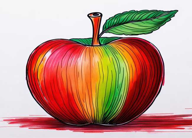 儿童苹果涂色画打印打印版 儿童涂色画打印水果