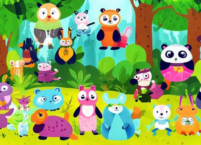 森林动物儿童画；森林动物儿童画画大全简单漂亮