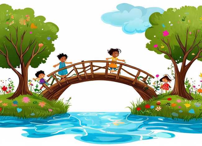 儿童插画小桥（儿童插画小桥图片）
