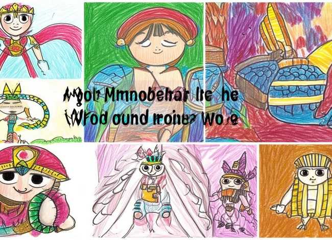 中外神话人物儿童画 - 中外神话人物儿童画图片