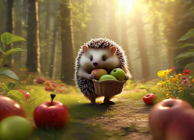 儿童故事小刺猬搬家；幼儿故事小刺猬搬苹果