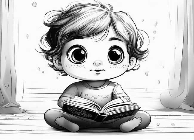 黑白幼儿故事画（黑白幼儿故事画画图片）