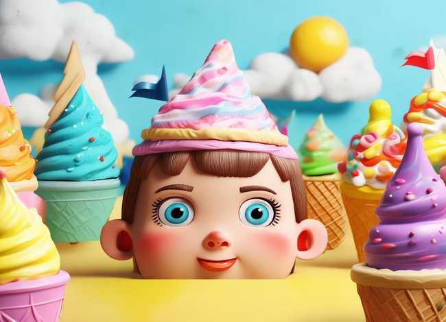 冰淇淋儿童画、冰淇淋儿童画简单画法