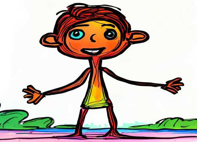 线条画儿童画（线条画儿童画人物）