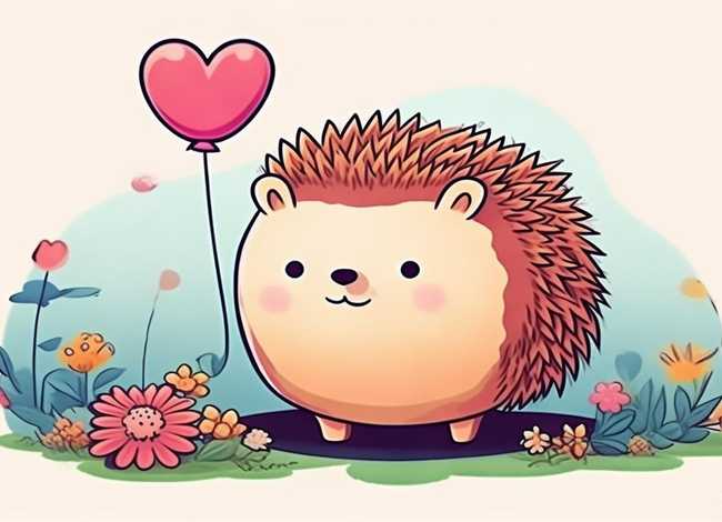 小刺猬儿童画，小刺猬儿童画教案