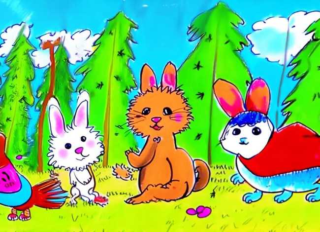 小动物儿童画、小动物儿童画画