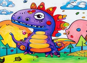 恐龙儿童画图片 - 恐龙儿童画画大全漂亮图片 简单