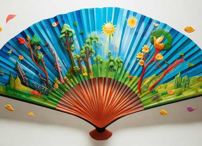 儿童扇子画有创意的画；儿童扇子画有创意的画立体