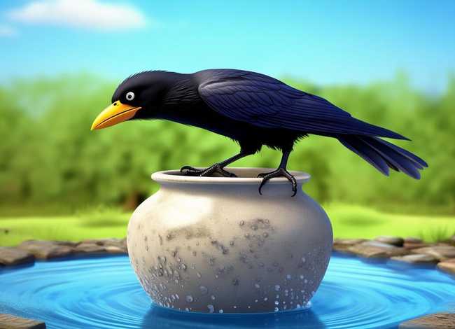 儿童故事ppt课件乌鸦喝水，幼儿绘本ppt课件乌鸦喝水