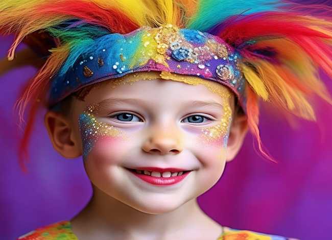 表演妆容儿童头饰 儿童表演简单妆容