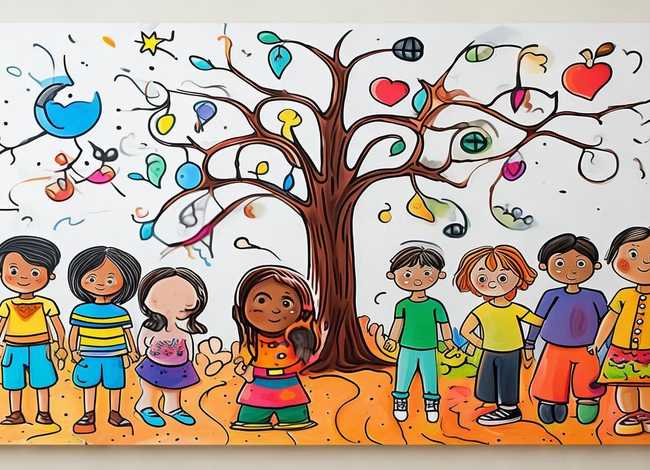 幼儿园里故事多主题儿童画 - 幼儿园里故事多主题画简笔画