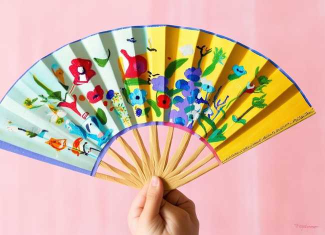 儿童团扇绘画；儿童团扇绘画简单又漂亮
